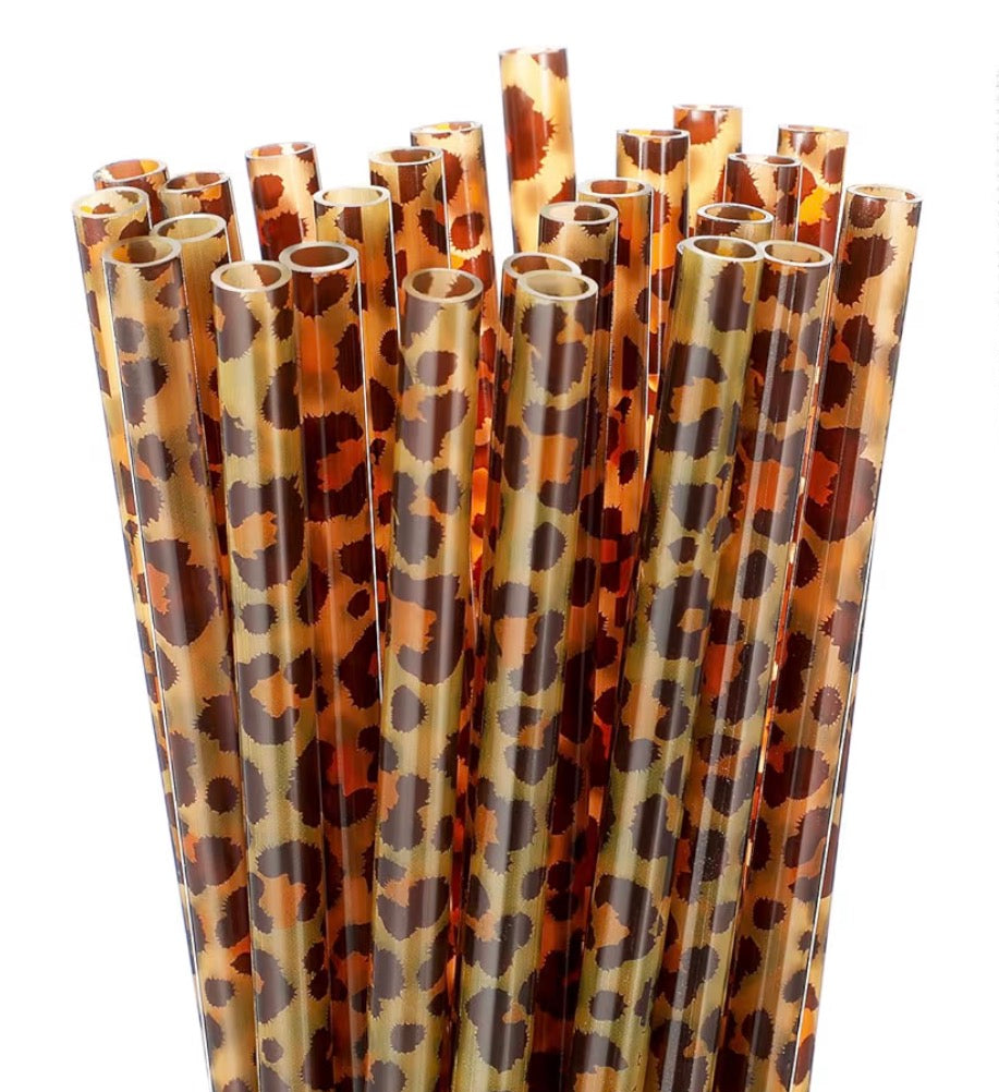 Tumbler - Leopard Print Straws